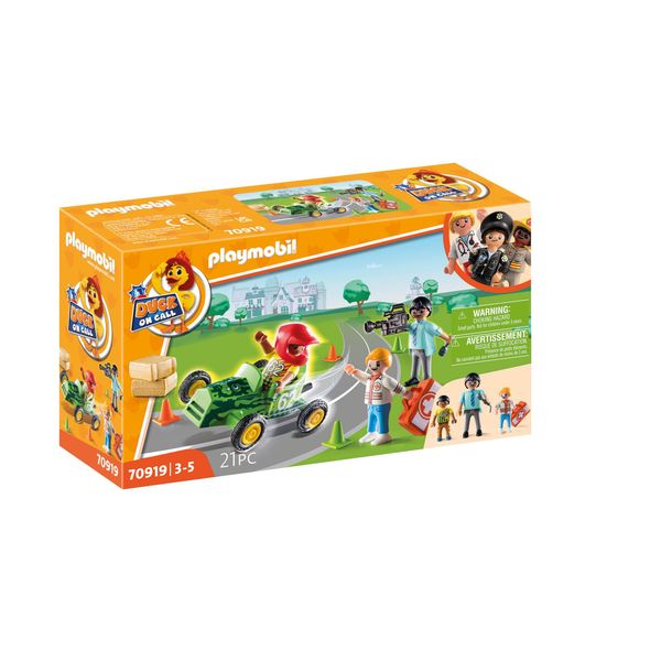 Playmobil Duck On Call - Ambulance Action: Help The Racing Driver