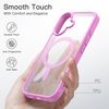 JETech Magnetic Case for iPhone 16 6.1 Inch Compatible with MagSafe Translucent Matte Back Thin Shockproof Cover (Pink)