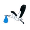 Rattling Stork Healing Beard Knuckle Leg with Baby Metal Button Pin Badge, Metal