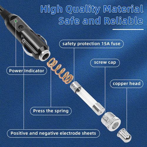 Thermoelectric Cooler Power Cord 8FT w/Fuse for Coleman 12V/24V OE#5644-710 5644-707 300000540 5645