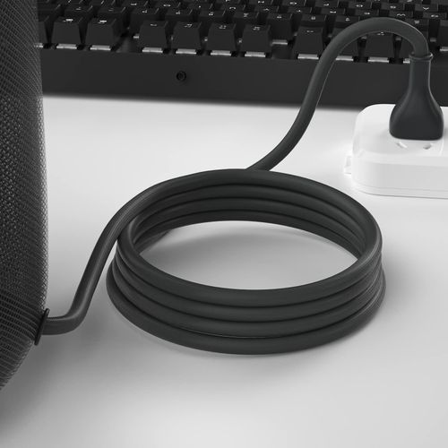 Replacement Power Cable Cord for A1639 Homepod (1st Gen) Smart Speaker, BolAAzuL 6ft/1.8m US AC Power Cable 2-Prong Plug Male to Female Power Cord 622-00104, Black, Not for HomePod 2(2nd Gen)