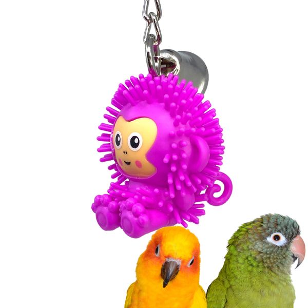 Bonka Bird Toys 2279 Spikey Monkey Small Medium Bird Toy Quality Durable Plastic Construction for Conures Cockatiels Parakeets and Other Similar Sized Birds