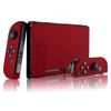 eXtremeRate Soft Touch Back Plate for Nintendo Switch Console, NS Joy con Handheld Controller Housing with Full Set Buttons, DIY Replacement Shell for Nintendo Switch - Red