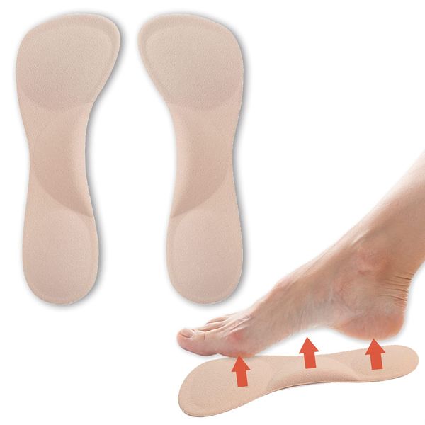 Cool Insole, High Heels, Insole, Pumps, 7.5 inches (19 cm), Gel Cushion, Heel Cushion, Supports Heel Fatigue During Hard Standing Work or Walking, Shoe Insole, Prevents Scrubbing (Beige)