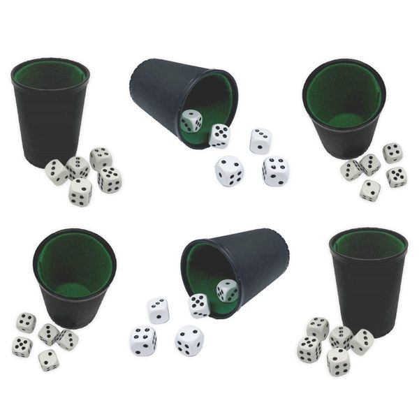 Dice Cup Set with 6 Cups and 30 Dice
