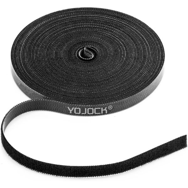 Zip Ties, Hooks, YOJOCK Cable Ties 3.9 x 0.4 inches (10 x 10 mm), Velcro Wiring Organization, Storage, Fastening, Freely Cut Cable Band Cord, Cable Organization, Heat Resistant Storage Tape, Double-Sided, For Velcro (Black - 4.3 x 0.4 inches (10 x 10 mm)