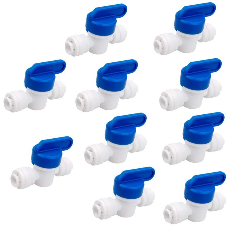10 Valvole A Sfera A Innesto Rapido 3/8" Per Tubo RO – Raccordi In Plastica Per Depuratore D'Acqua - 2