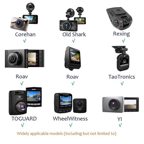 QveeQ Dash Cam Suction Cup Mount Compatible with Crosstour, APEMAN, YI 2.7", Z-Edge Z3 3" and Most Other Dash Cam with 16 Different Points, 3 x Glue Double Sided Adhesive Tapes, 3 Wipes(Dry and Wet)
