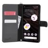 wisers Google Pixel 7a Case Notebook Type Compatible Smartphone Case (Black) with 2 Straps (Hand Strap/Neck Strap) 2023 New Model