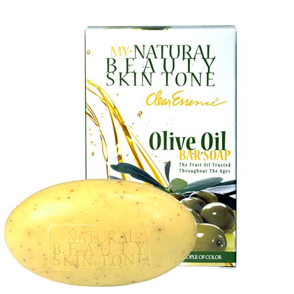 Clear Essence My Natural Beauty Skin Tone Olive Oil Soap - Face and Body Soap for All Skin Types - Hydrates, Moisturizes & Deep Cleans Bar Soap - Flawless Complexion Soap For Dry Skin (6.1 Oz.)