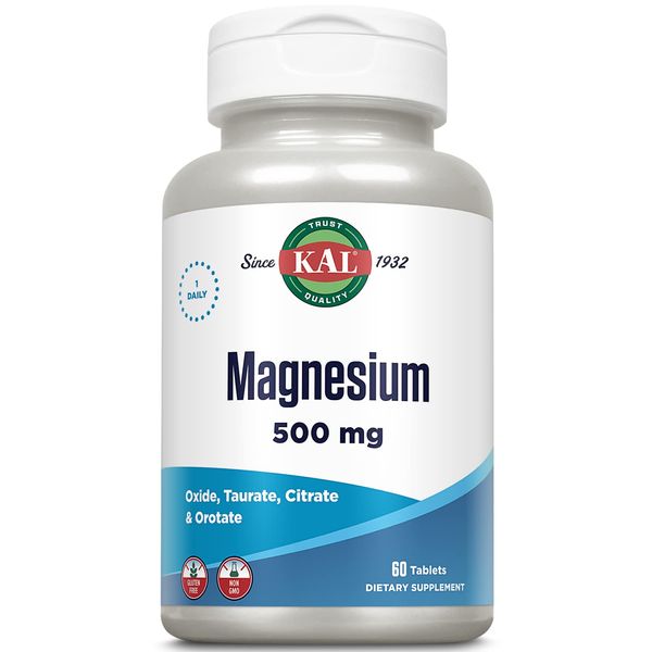 Kal 500 Mg Magnesium Tablets, 60 Count