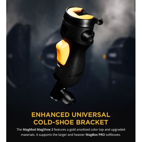 MagMod MagShoe v2 | Universal Cold Shoe Flash Mount for Off Camera Flash | LED Light Panels, Umbrella Modifiers, MagBox PRO 42" Octa Softbox, and MagBox PRO 36" Strip
