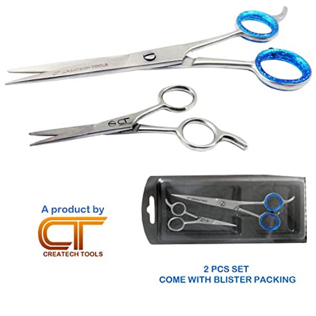 Createch Tools CT Hair Scissors Set 6 inch Hair Cutting and 4 inch