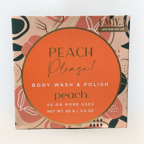 L.W.Y.A Peach Please! Body Wash & Polish 20+ Uses Buffer 3.0 Oz