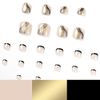 SINLOV 24pcs Nude Square Fake Toenails Glossy Golden stripe Press on Glitter False Toe Nails French Short Full Cover False Toenails Artificial Foot Nails for Women and Girls