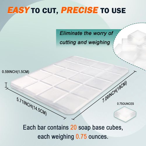 15 Ounces Glycerin Soap Base - Melt and Pour Soap Base for DIY Crafting, Easy to Cut, Vegan and Natural, Moisturizing and Gentle on Skin, Perfect for Soap Making Supplies (Transparent,15 Ounces)