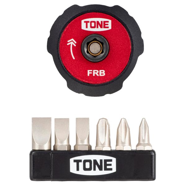 Tone FRB6S Finger Ratchet Wrench Set, Bit Insert, Red, 7 Pieces