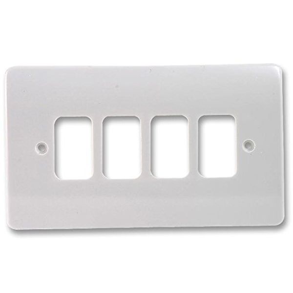 Grid Plus - 2 Gang, 4 Way Plate, Assembly Hardware Switch Components, 1 Piece Pack - K3634WHI
