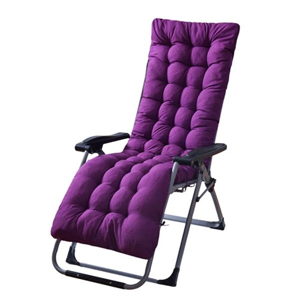 66.92x22.04in Thickened Chaise Lounger Cushion Recliner Rocking Chair Sofa Mat Deck Chair Cushion - Purple