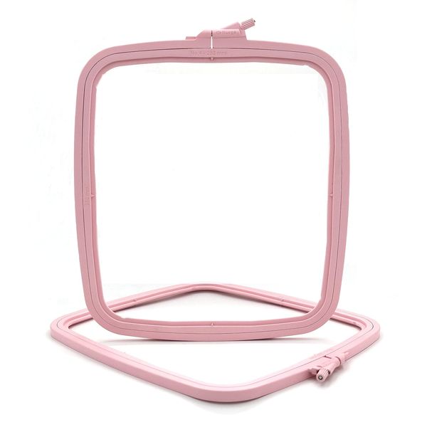 Nurge Pink Large (No:4) Plastic Square Embroidery Hoop, Cross Stitch Hoops, Punch Needle Hoop , DIY Craft Sewing,ABS Plastic Embroidery Hoops