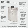 Hammered Patterned 6oz Pewter Hip Flask (Hammered Finish)