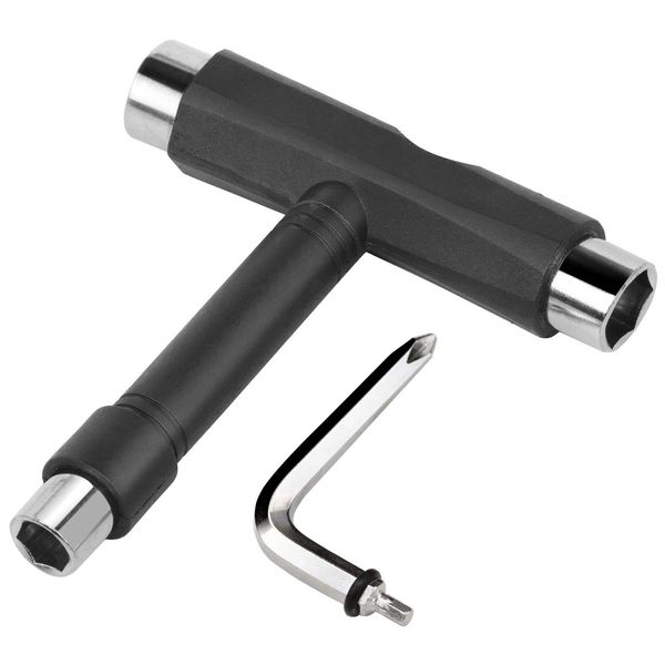 TRIXES Black 5 Way Scooter/Skateboard/Longboard Tool with Key Turner