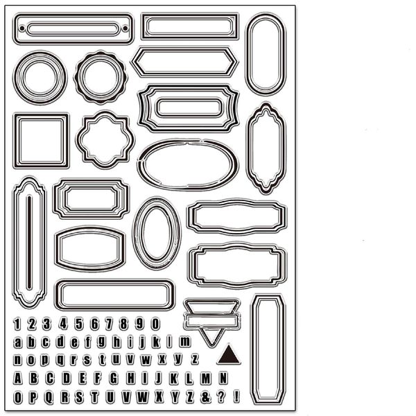 craspire Label Frame Clear Rubber Stamp 11.7x8.3 Zoll Big Size Vintage Hintergrund Grenze Transparent Silikon Siegel Stempel für Journaling Karte Machen DIY Scrapbooking handgemachte Fotoalbum