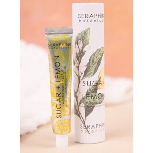 Seraphine Botanicals SUGAR & LEMON Moisturizing Lip Scrub 13g / 0.4oz NEW Sealed