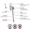 Virtual Plastics uPVC Window Handle Universal Multi Spindle Inline Locking Espag Double Glazing Window Handle