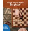 WE Games Wooden Checkers Pieces Only (1.06 inch), Checker Board Game & Backgammon Pieces, 24 Brown and Natural Stained Stackable Ridges with a Drawstring Storage Bag, Replacement Game Piece