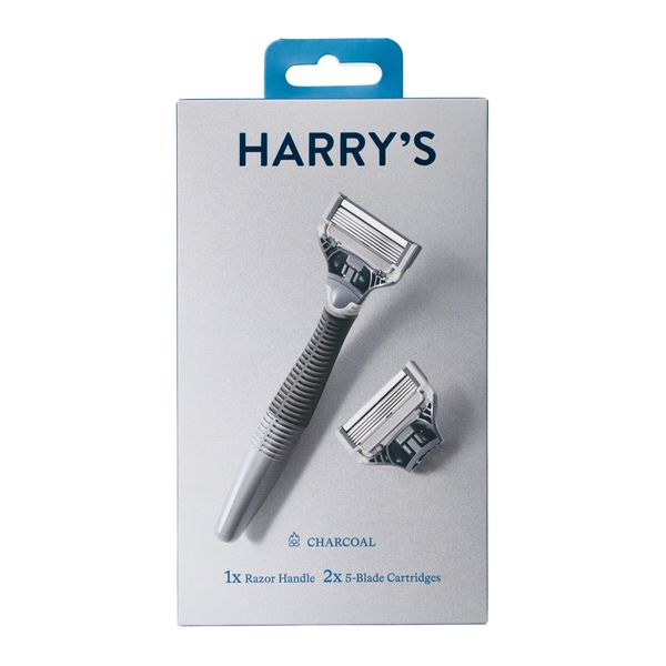 Harry's Charcoal Razor Handle Plus 2 Blade Cartridges