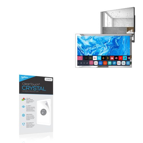 BoxWave Screen Protector Compatible with elecsung 24 in Smart Mirror TV for Bathroom - ClearTouch Crystal (2-Pack), HD Film Skin - Shields from Scratches