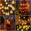 Solar String Lights - 26.6Ft 30LED, Waterproof Crystal Ball Lights with 8 Modes, Decorative for Garden, Yard & Parties (Memory Function, Warm White)