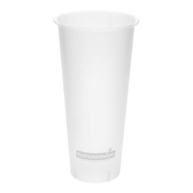 Bev Tek White Plastic Hot / Cold Drinking Cup 2-in-1 Straw or