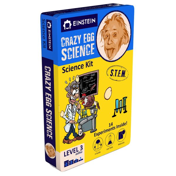 Einstein’s Crazy Egg Science LAB Science Kit for Kids. STEM for Boys & Girls Aged 8 and Above. 14 Exciting Experiments Inside. Detailed Picture Guide Included.