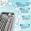 KOHEEL Dental Tools with Metal Case, 8 Count Teeth Cleaning Tools Set, Remove Plaque, Oral Care Hygiene Kit with 2 Type of Tongue Scraper, Tartar Scraper, Gum Cleaner, Dental Probe and Dental Tweezer