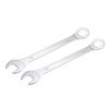 sourcing map Thin Ring Spanner with Offset 6 Point End and Angled Open 18 mm Pack of 2
