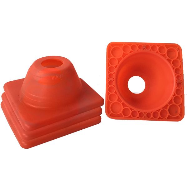 Pylon 4 Stück Set - ES-Team UVLKM101.4 - Fahrschul Pylonen, Fahrtraining, Motorrad nur ca. 5 cm Hoch orange (5 cm Pylon)
