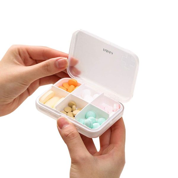 FUKUSHOP Pill Case, Medicine Case, Supplement Case, Tablet Case, Portable, Travel, Medicine Storage, Prevents Forgetting, Thin, Airtight, Moisture-Resistant, Medicine Box, Medicine Storage, Pill Box, Small Items, Ring, Necklace, String, Screw, Storage Cas