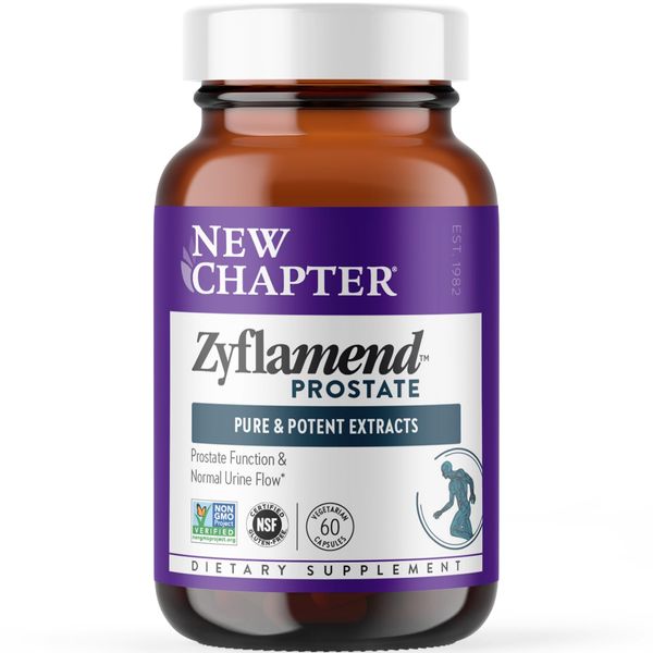 New Chapter Prostate Supplement Zyflamend Prostate with Saw Palmetto + Pumpkin Seed Oil + Turmeric for Prostate Health Vegetarian Capsule, 60 Count