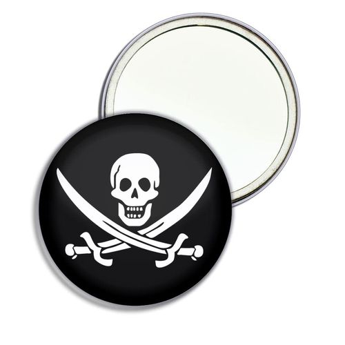 Jolly Roger - 77mm Round Compact Mirror