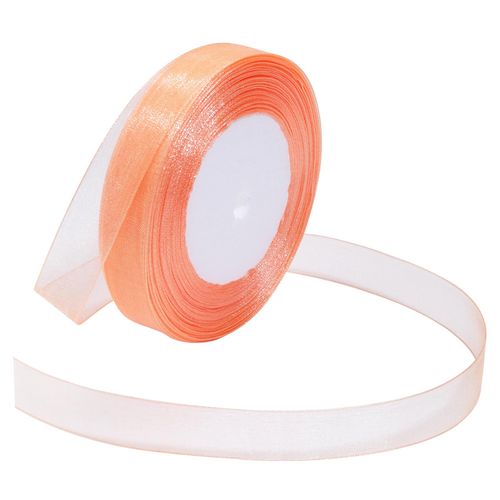 Loomesh Orange Ribbon for Gift Wrapping 5/8 inch Sheer Organza Ribbon for Flower Bouquet Tulle Chiffon Ribbons for Wedding Invitations Christmas Decorations Crafts 50 Yards