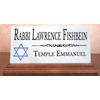 Jewish Desk Nameplate Custom Gift Personalized - Solid Marble and Hardwood