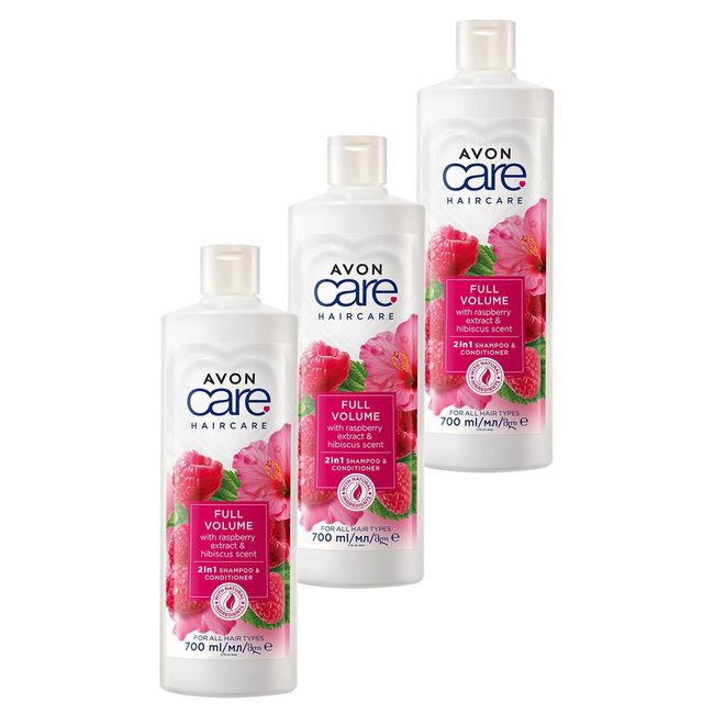 Avon Care Ahududu ve Hibiscus Kokulu Şampuan ve Saç Bakım Kremi 700 Ml. Üçlü Set