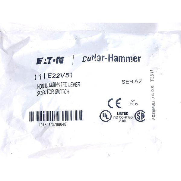 EATON CUTLER HAMMER E22V51 NON ILLUMININATED LEVER SELECTOR SWITCH - 6 AVAILABLE