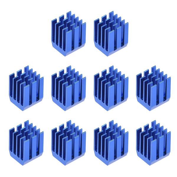 sourcing map Electronic Radiators Heatsink for Stepper Motor,3D Printer 9x9x12mm Blue 10pcs