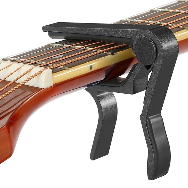 Gitarre Kapodaster Capo Capodaster Kapo für fast alle Gitarre Gitarren Kapodaster Guitar Capo Capotastos (Schwarz)