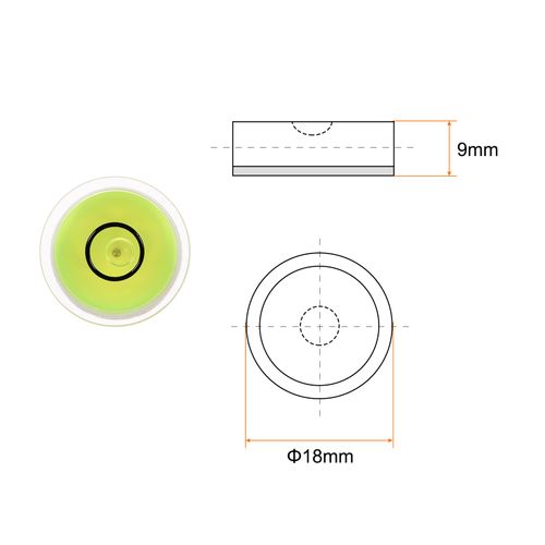 HARFINGTON 3pcs Round Bubble Level 18x9mm Mini Circular Bullseye Spirit Levels for Leveling Camera Tripod Telescope Workshop Turntable Pictures Frame, Lime