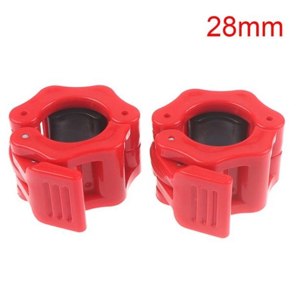 Weightlifting Barbell Weightlifting Straps New 1 Pair 25/28 Spin Lock Collars Barbell Lock Dumbbell Clips Clamps Weightlifting Bar Gym Dumbbells Pee, Red 28mm