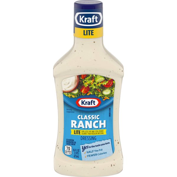 Kraft Light Ranch Reduced Fat Free Salad Dressing (16 oz Bottles, Pack of 6)